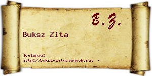 Buksz Zita névjegykártya
